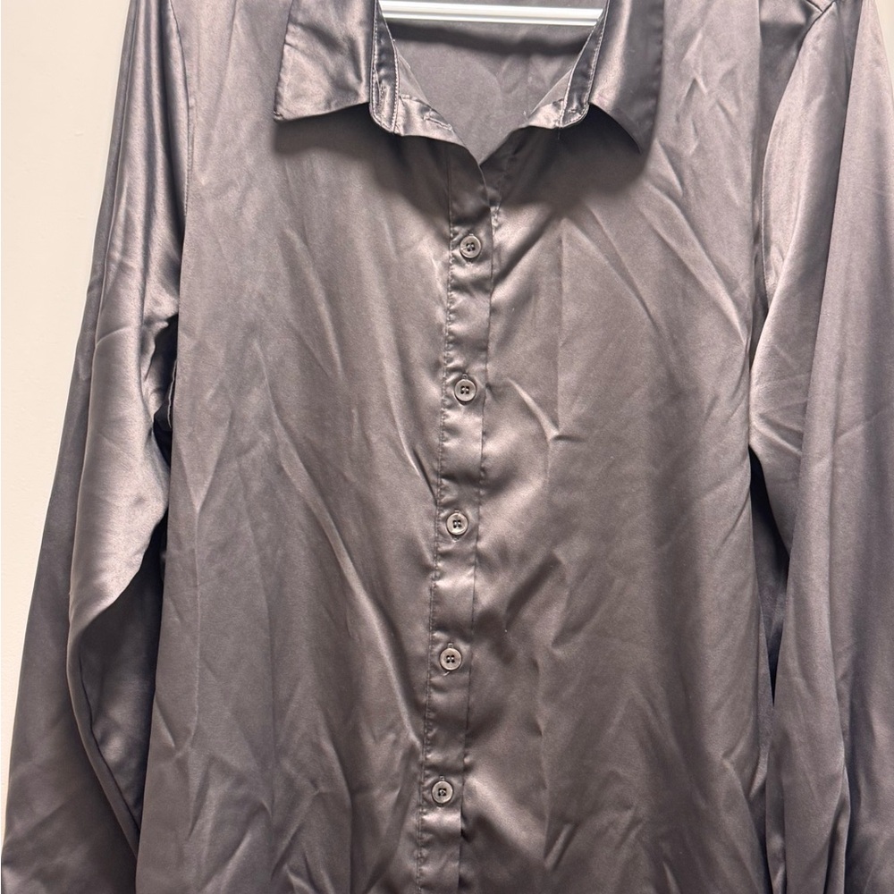 Only Gray Casual Button Down Shirt